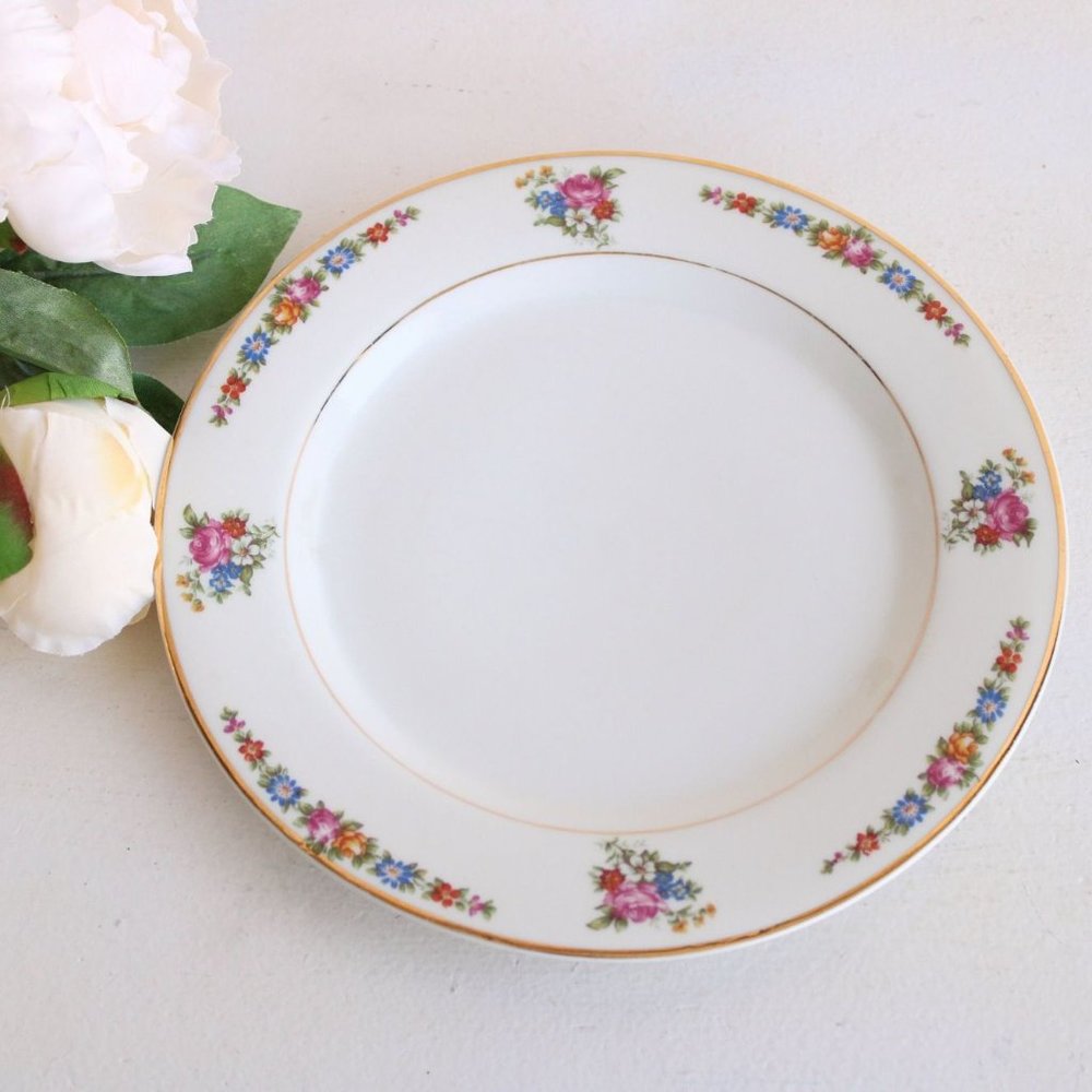 Vintage 1910s to 1960s Plate, Limoges France Michelaud Luncheon
